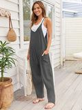 V-Neck Spaghetti Strap Pocketed Jumpsuit.