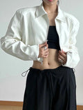 Zip Up Long Sleeve Crop Jacket.