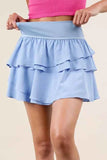Ruffled Tiered Layers Activewear Skirt with Built-in Shorts.