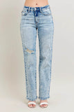 Judy Blue Plus Size High-Waist Mineral Wash 90's Straight Jeans.