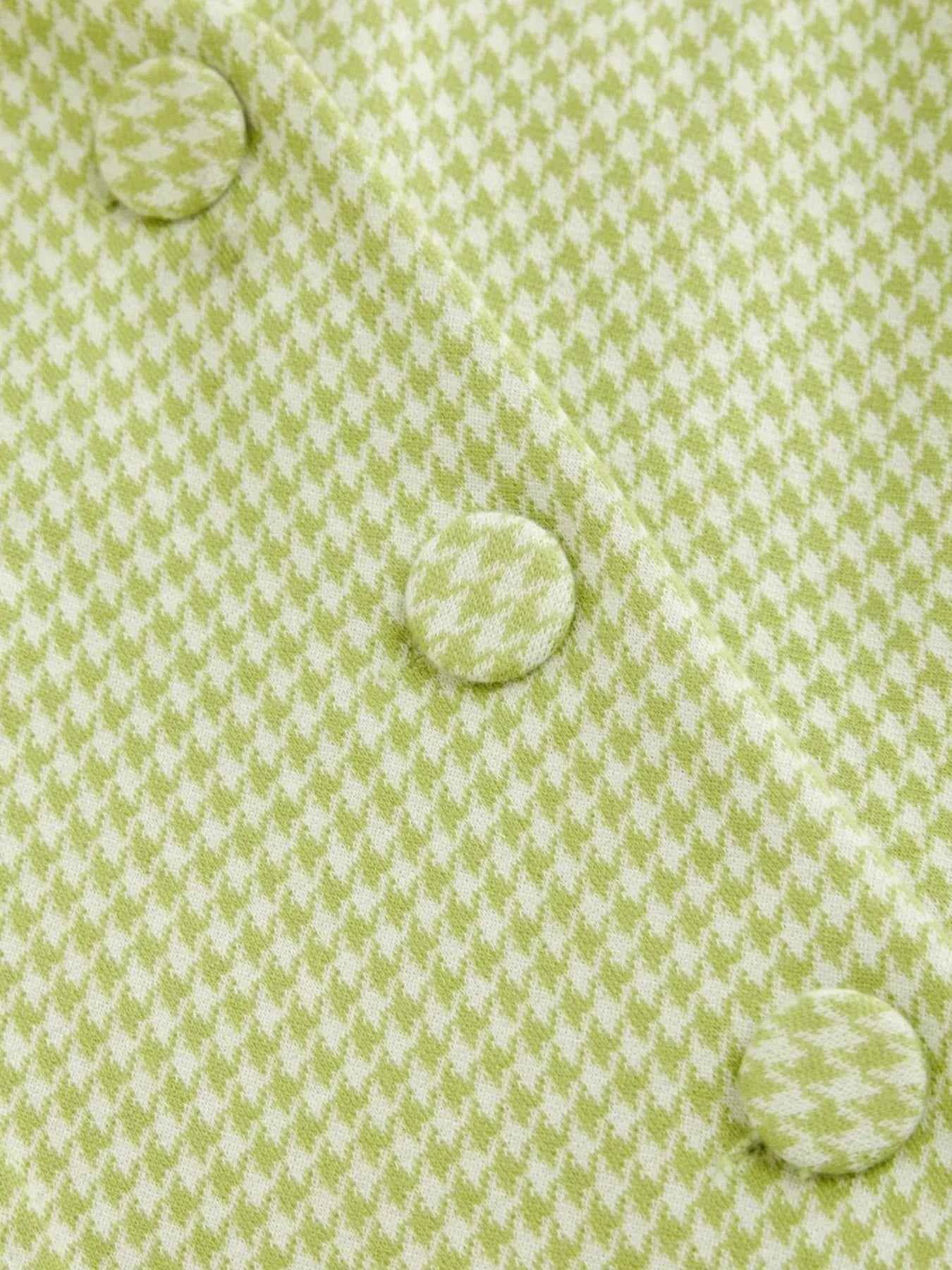 Gingham Button-Front A-Line Mini Dress.