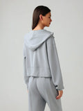 Millennia Zip Up Dropped Shoulder Active Hoodie.