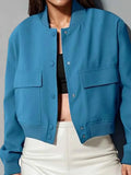 Plus Size Cropped Snap Down Jacket.
