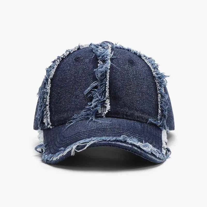 Raw Hem Cotton Baseball Cap.