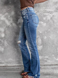 Distressed Flare Jeans for Women.