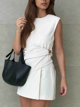Round Neck Sleeveless Top and Skirt Set for Effortless Style - EBYNN