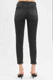 RISEN Plus Size Tummy Control Mid Rise Crop Skinny Jeans.