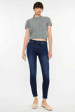 Kancan High-Rise Slim Fit Raw Hem Ankle Jeans.