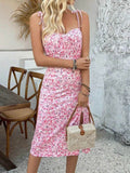 Floral Tie-Shoulder Midi Cami Dress.