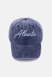 Zenana Washed ATLANTA Embroidered Baseball Cap.
