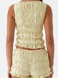 Ruched Texture Tank and Shorts Two-Piece Set - EBYNN