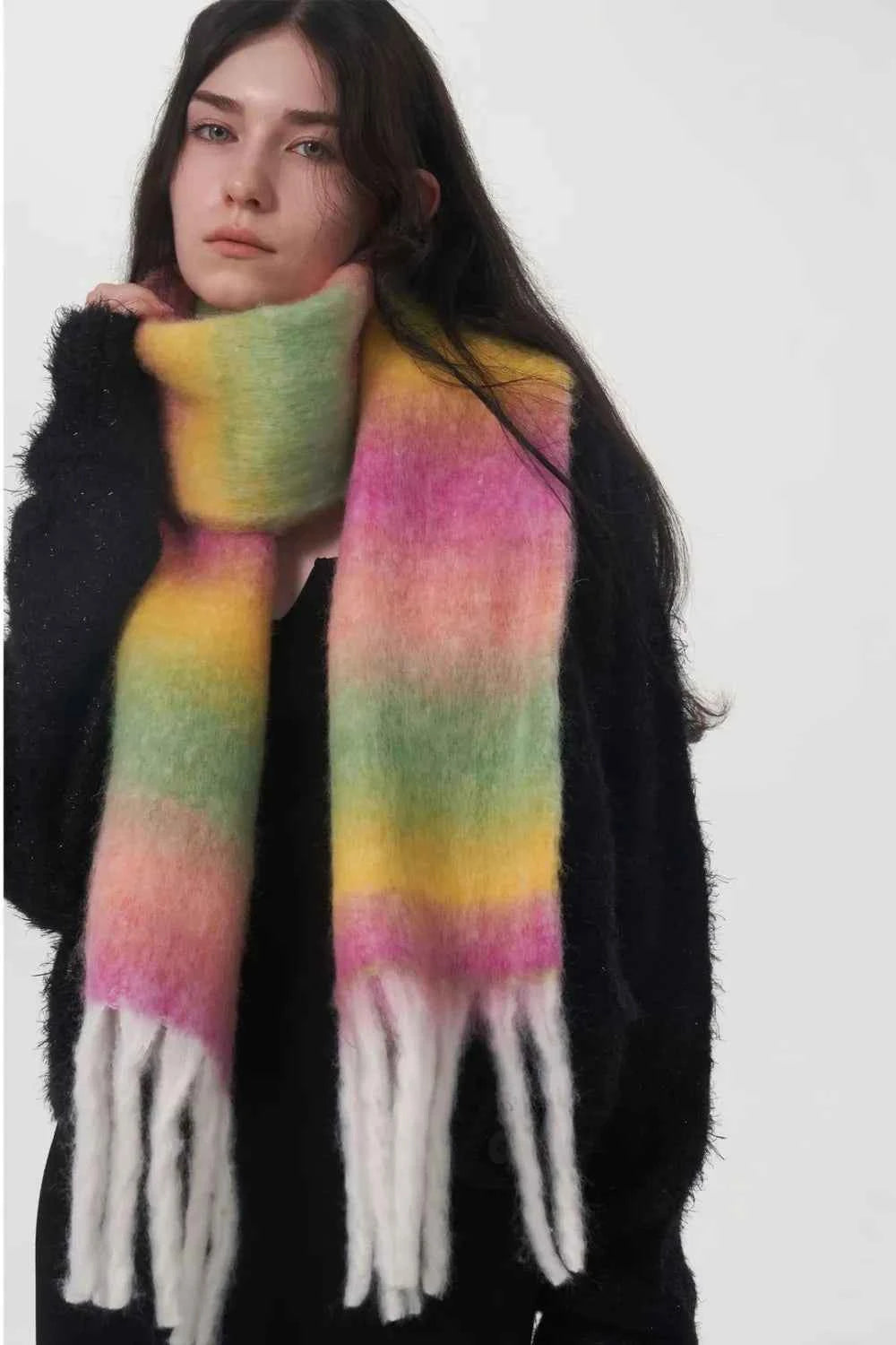 Fringe Gradient Thermal Scarf.