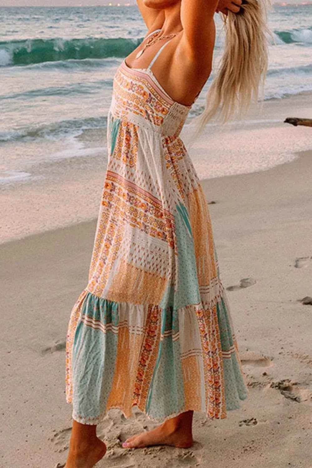 Printed Square Neck Cami Dress.