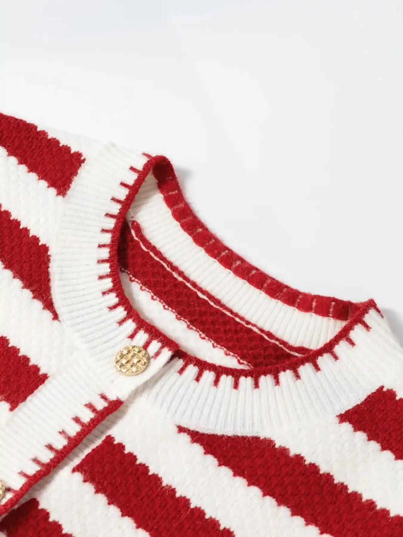 Button Down Striped Long Sleeve Cardigan.