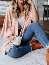 Plus Size Open Front Waffle Knit Cardigan.