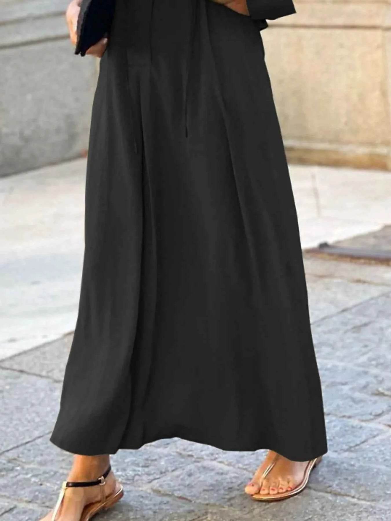 Plus Size Solid Color Maxi Shirt Dress.