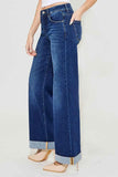 RISEN Full Size Tummy Control High Rise Wide Leg Jeans.