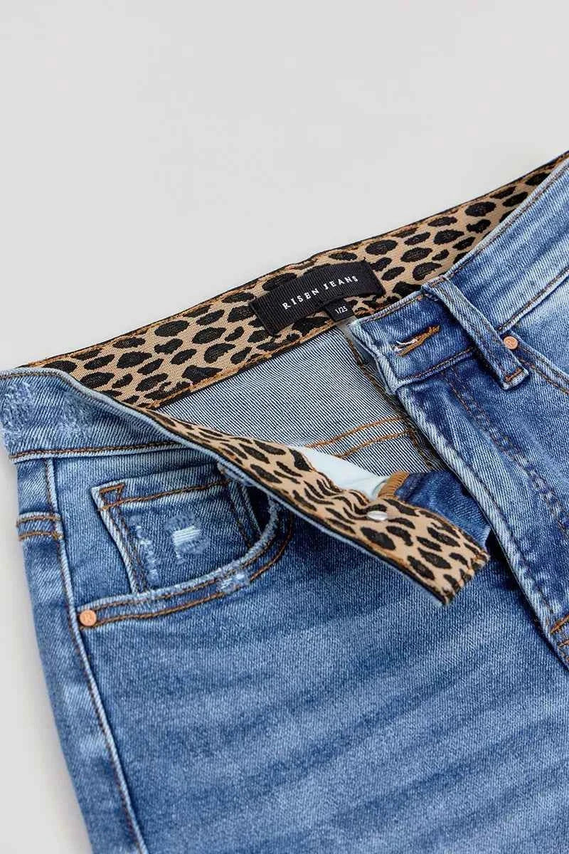 RISEN Plus Size High Rise Wide Leg Jeans with Tummy Control.