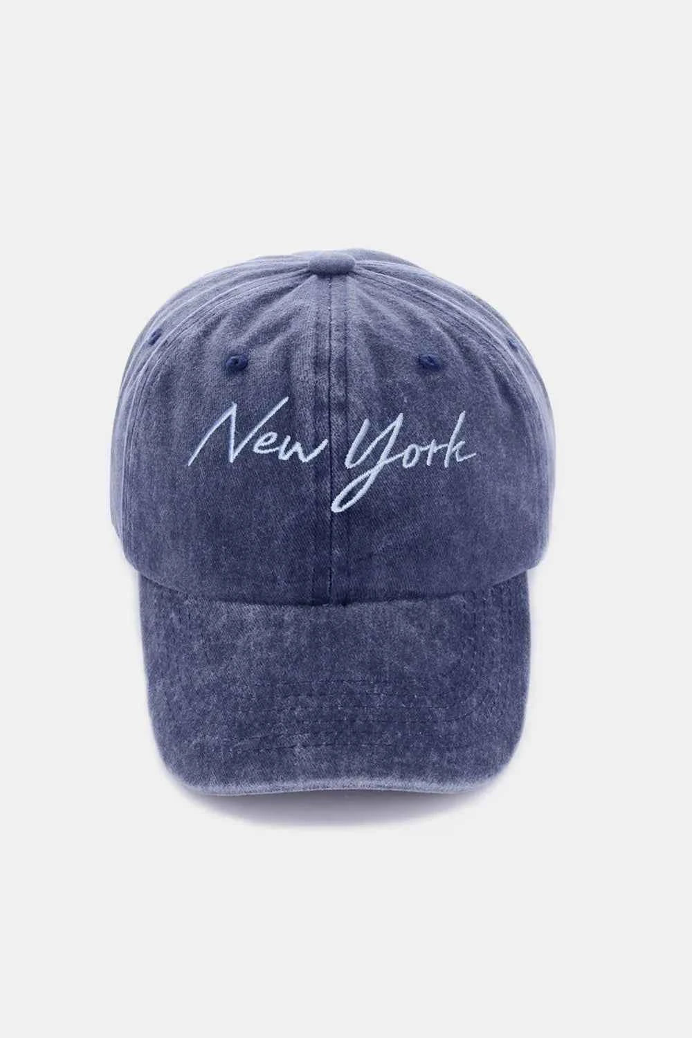 Zenana Washed Embroidered City Baseball Cap.