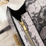 PU Leather Snakeskin Print Crossbody Bag.