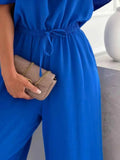 Off-Shoulder Ruffled Wide Leg Jumpsuit.