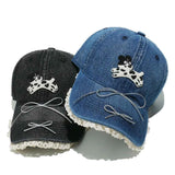 Adjustable Dog Bow Baseball Cap - 100% Cotton.