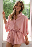 Tied Button Up Collared Neck Cotton Romper.