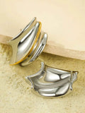 18K Gold-Plated Stainless Steel Chunky Earrings.
