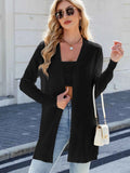 Striped Open Front Cardigan - Relaxed Fit.