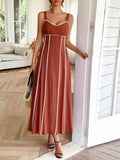 Contrast Wide Strap Midi Cami Dress.