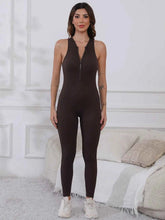 Half Zip Wide Strap Active Jumpsuit.