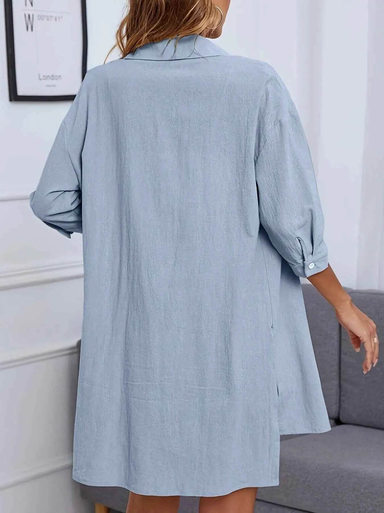 Button Up Shirt and Shorts Set - EBYNN