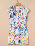 Floral Print Cap Sleeve Mini Dress.