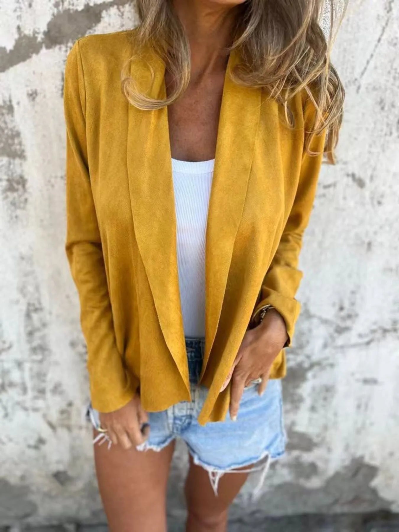 Plus Size Open Front Casual Cardigan.