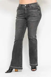 Judy Blue Plus Size Mid Rise Tummy Control Flare Jeans - Gray.