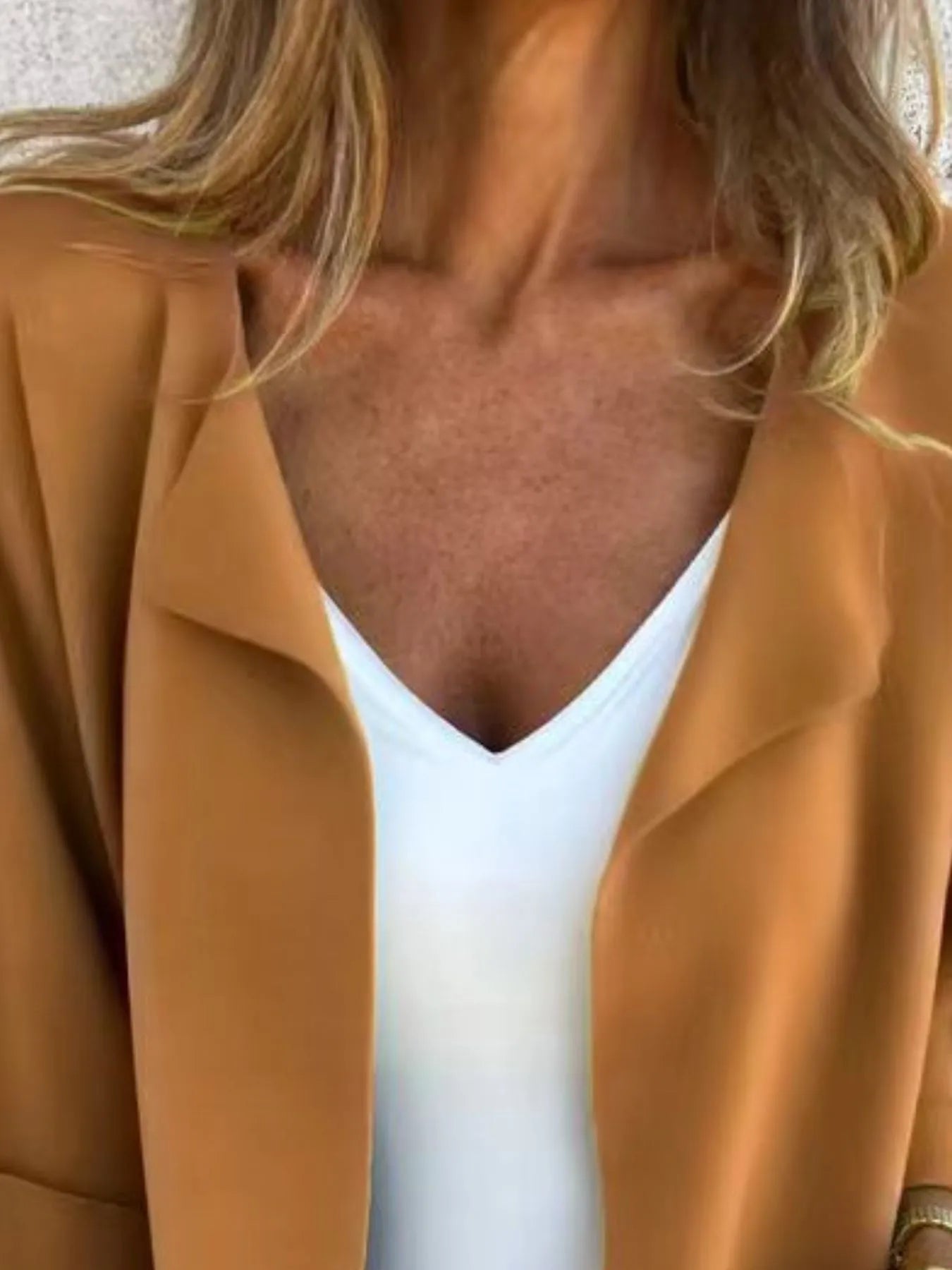 Plus Size Open Front 3/4 Sleeve Cardigan.