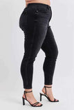 Judy Blue Plus Size Mid Rise Tummy Control Skinny Jeans.