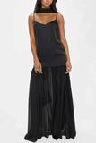 Adjustable Strap Maxi Cami Dress with Scarf.