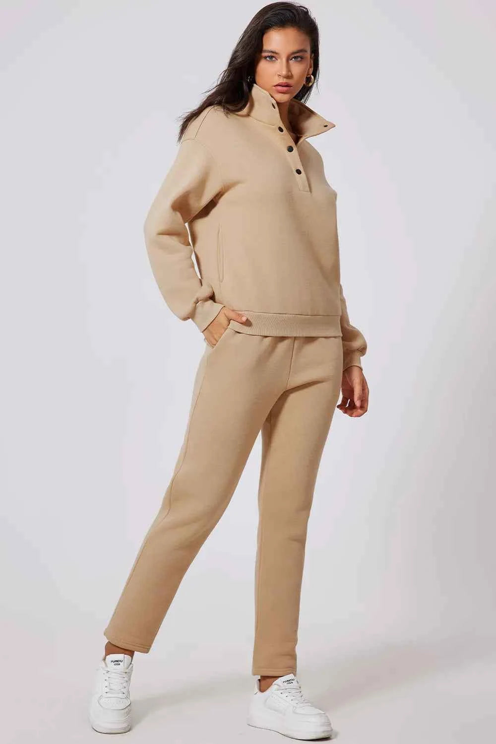 Half Snap Turtleneck Active Set - Top & Pants.