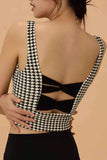 Crisscross Back Houndstooth Active Bra.