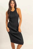 HYFVE Ribbed Knit Bodycon Dress - Round Neck.
