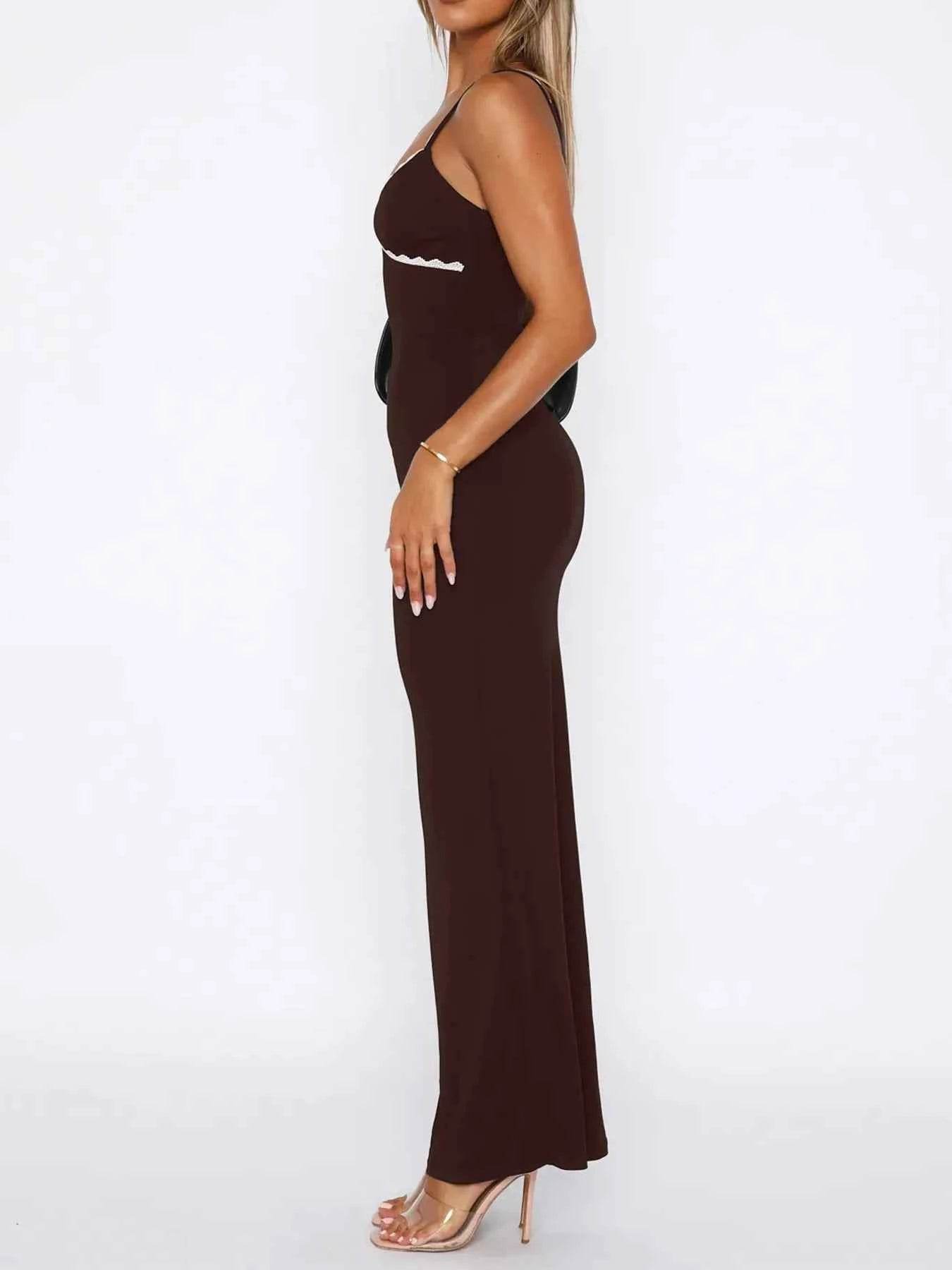 Lace Detail Slim Fit Bodycon Maxi Dress.