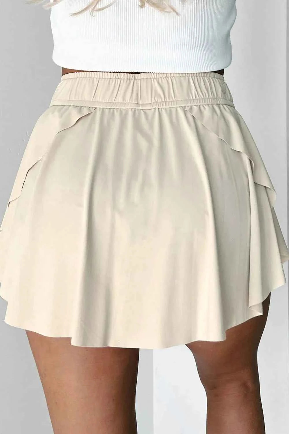 Drawstring High Waist Active Skorts.