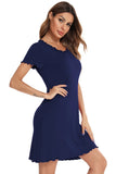 Round Neck Short Sleeve Lounge Dress.