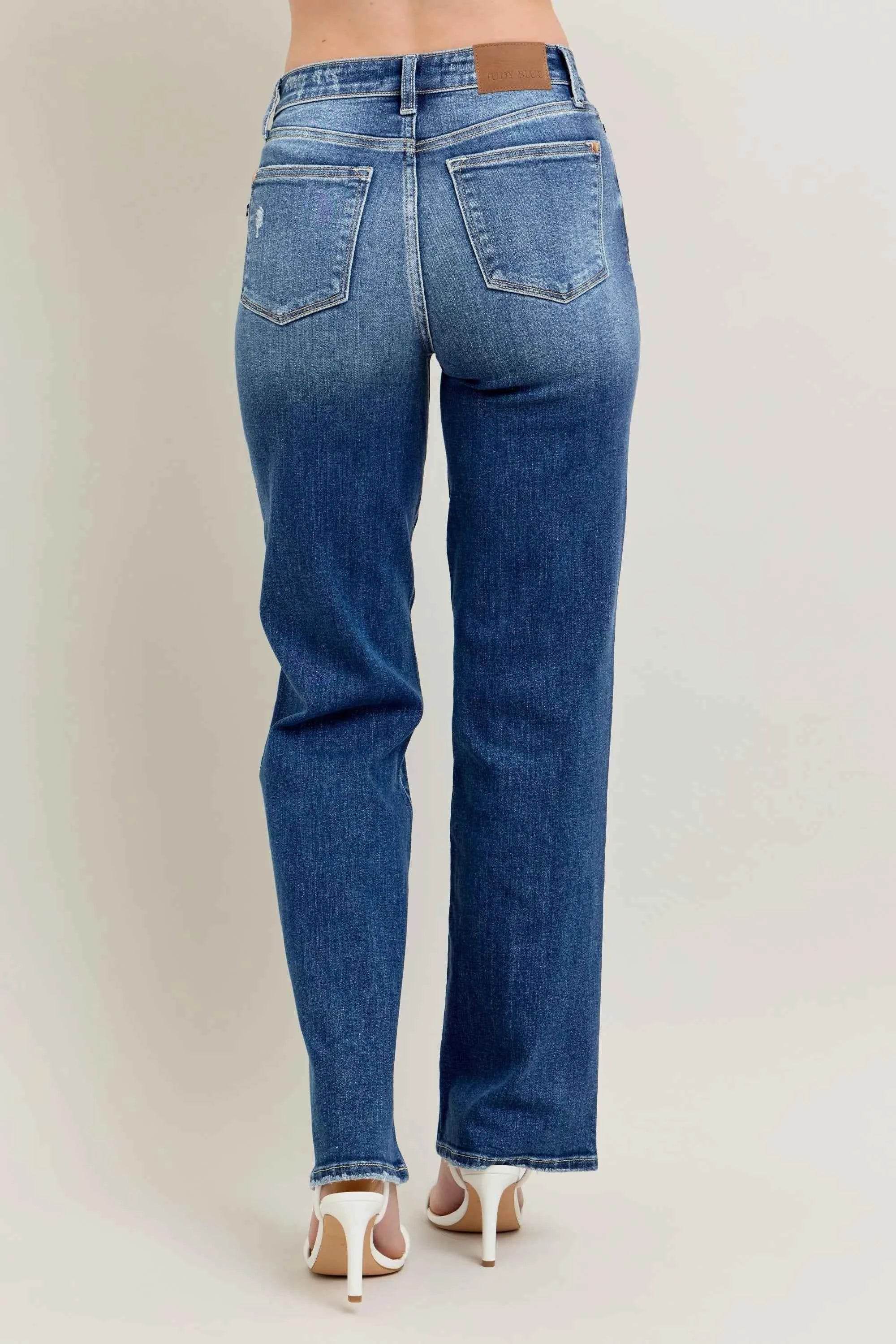 Judy Blue Full Size High Waist 90's Straight Leg Jeans.