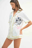 MABLE Embroidered Button Down Shirt & Shorts Set - EBYNN