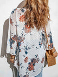 Floral Print Open Front Cover Up.
