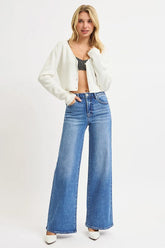 RISEN Full Size High Rise Wide Leg Jeans Plus Size.