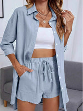 Button Up Shirt and Shorts Set for Effortless Style and Comfort - EBYNN
