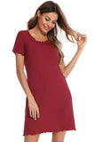 Round Neck Short Sleeve Lounge Dress.